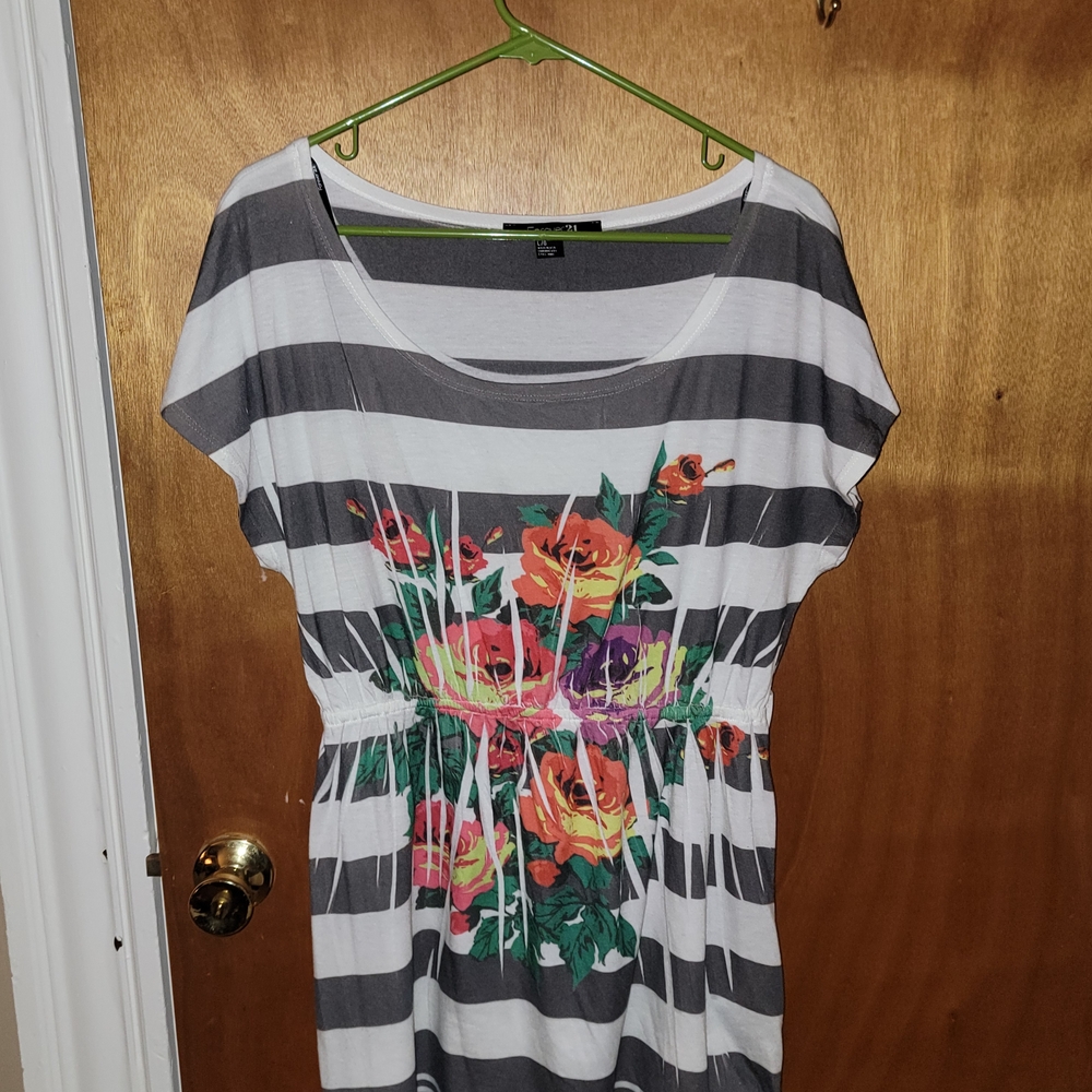 Striped Floral Women's Dress